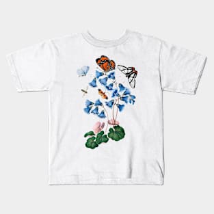 Soldanella, Amazon angel, net-winged beetle and shells Kids T-Shirt